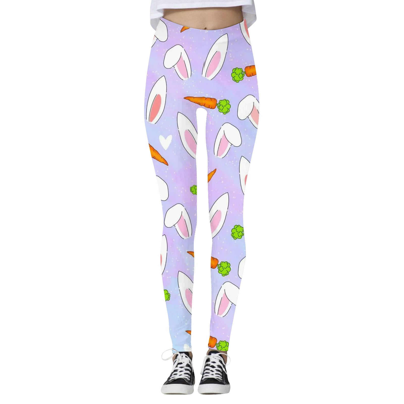 Susanny Easter Leggings for Women Bunny Rabbit Egg Plus Size Easter Day