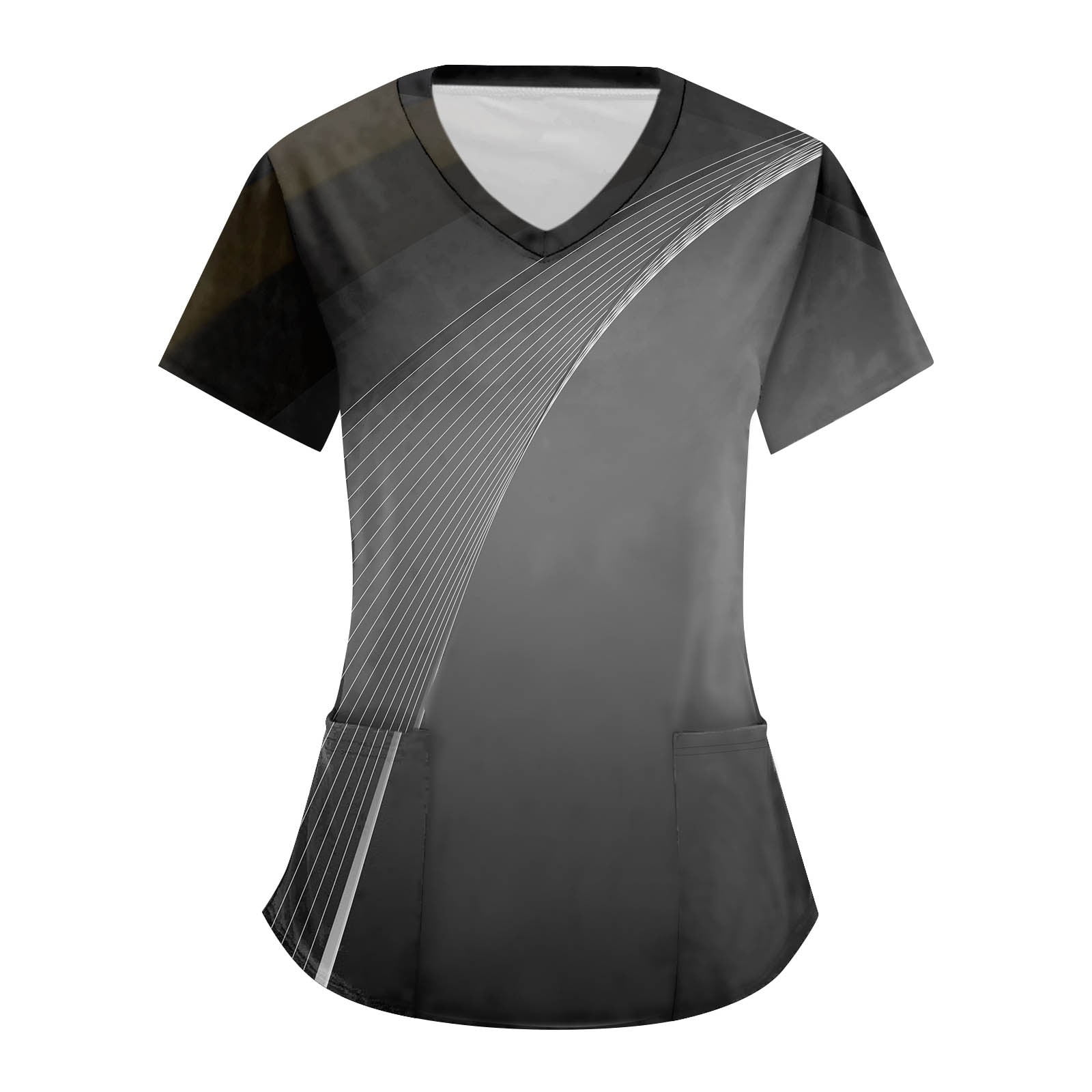 Susanny Fitted Scrubs For Women Graphic with Pockets Print Nurse