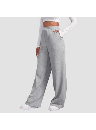 Grey Draw String Waist Flare Leg Sweat Sweatpant