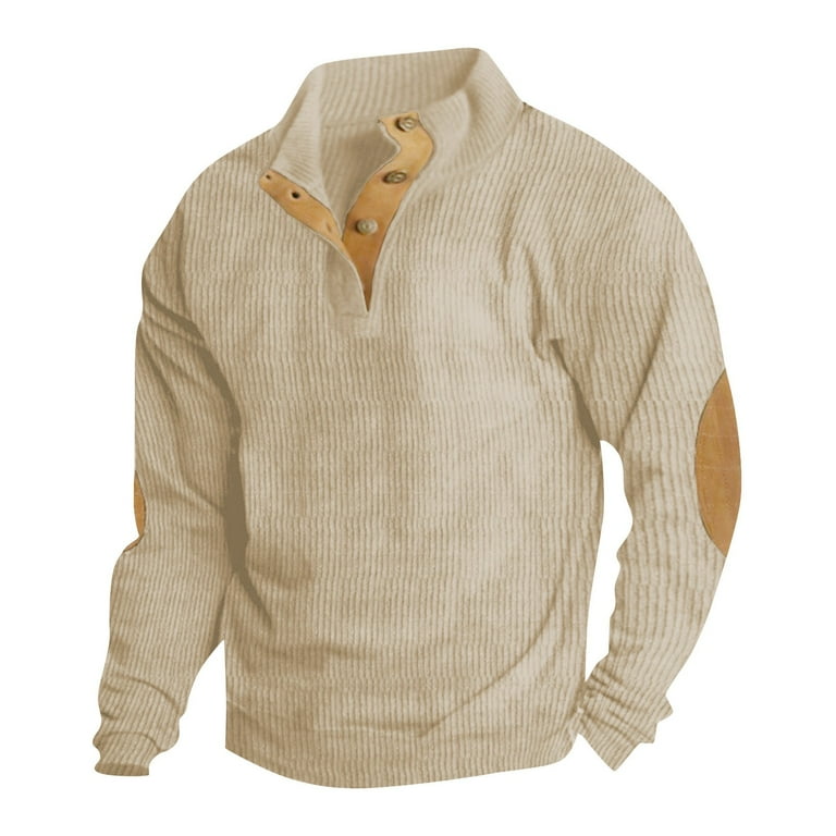 Beige Waffle Patch Vintage Pullover Beige Waffle Patch Vintage Pullover