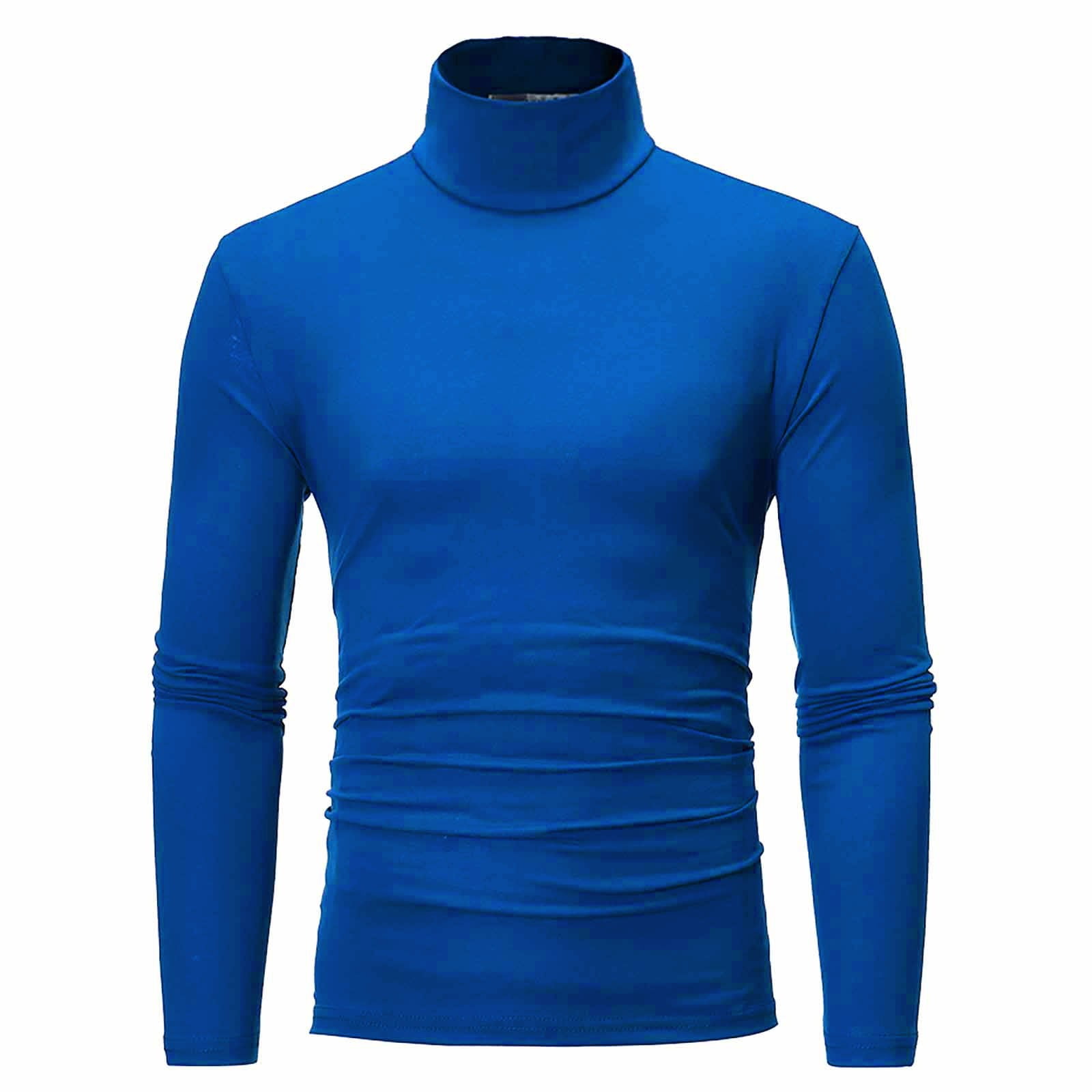 Susanny Men Turtleneck Long Sleeve Shirt Cotton Slim Fit