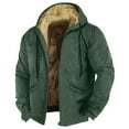 thumbnail image 1 of Susanny Mens Camo Fleece Jacket Sherpa Lined Hooded Zip Up Western Flannel Pockets Denim Jacket Distressed Winter Denim Clearance Oversized Trench Heavyweight Coat Green 3XL, 1 of 3