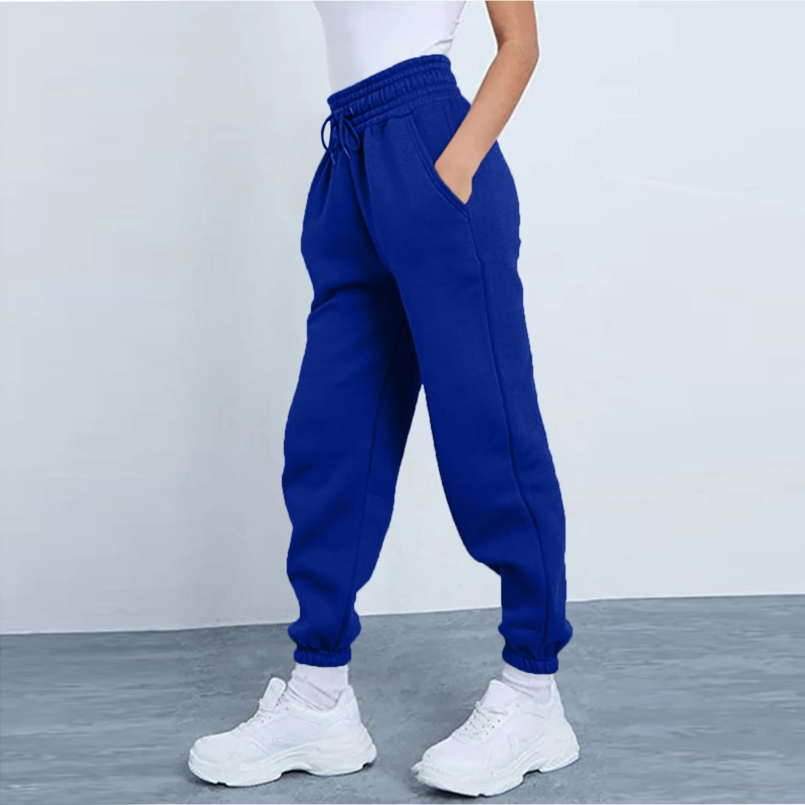 Susanny Straight Leg Sweatpants for Women Fleece Lined Drawstring Straight  Leg with Pockets Joggers Pants Baggy Athletic Petite High Waisted Gym