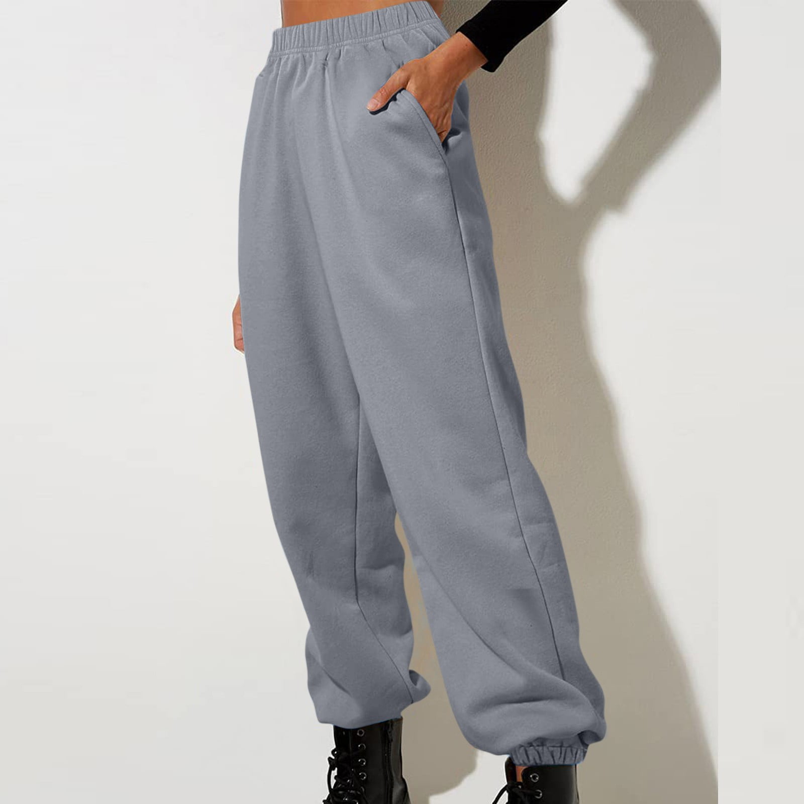 Susanny Sweatpants for Girls Elastic Waist High Waisted Straight Leg with Pockets Baggy Sweatpants Cute 2023 Baggy Pants Comfortable Athletic Jogger