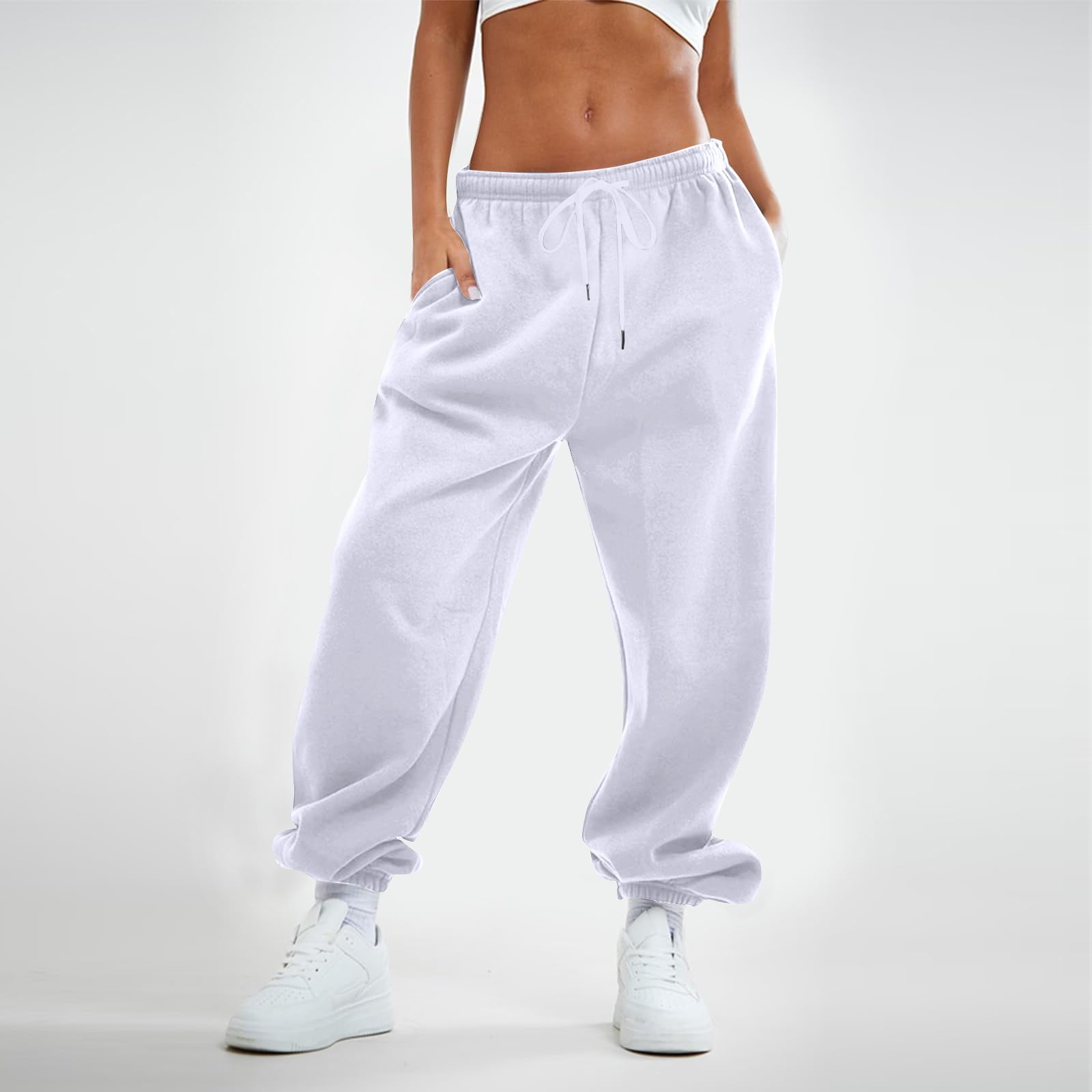 Uillui Women's Parachute Pants - Y2K Low Waist Baggy Cargo Sweatpants With Multiple Pockets