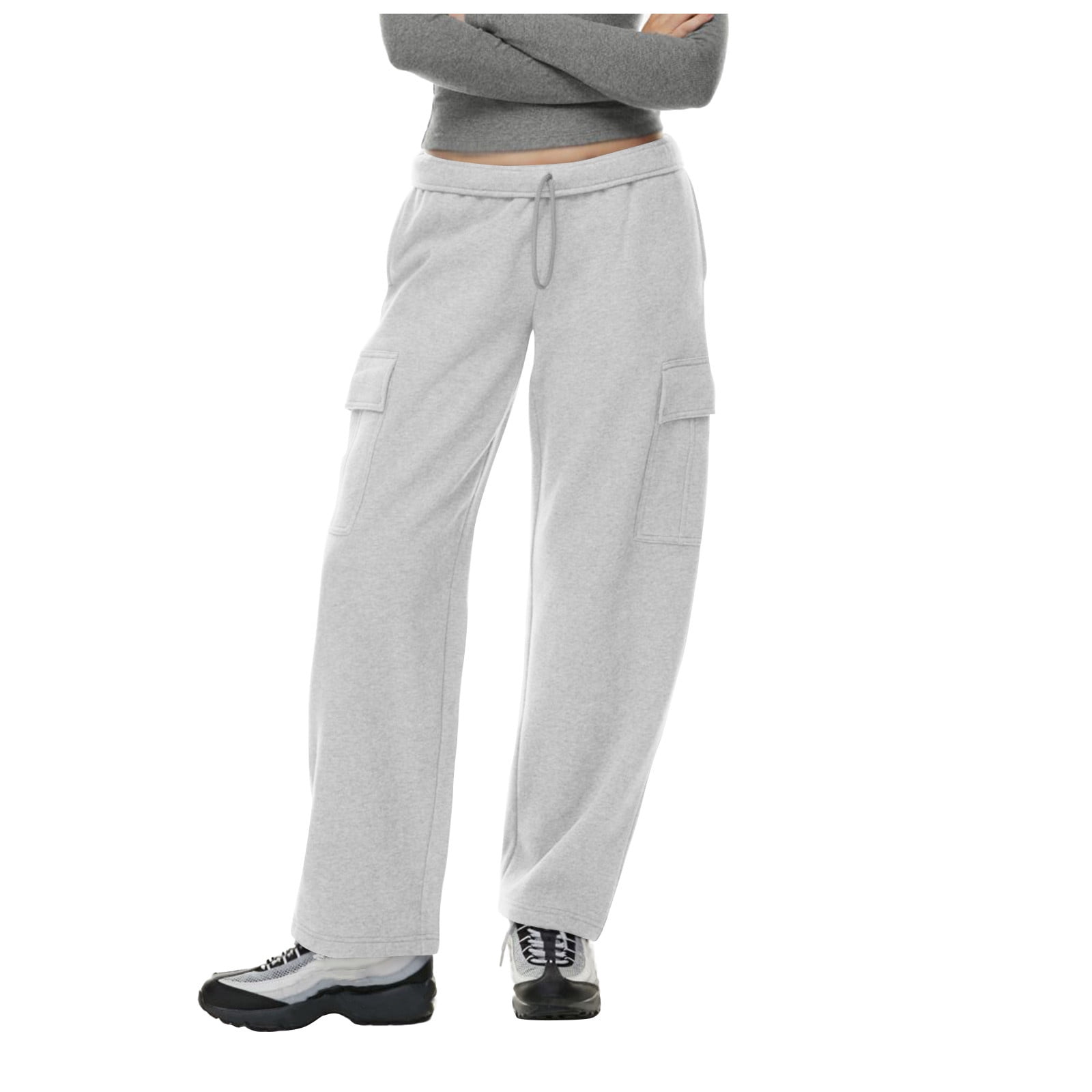 High Waisted Drawstring Side Pocket Casual Joggers