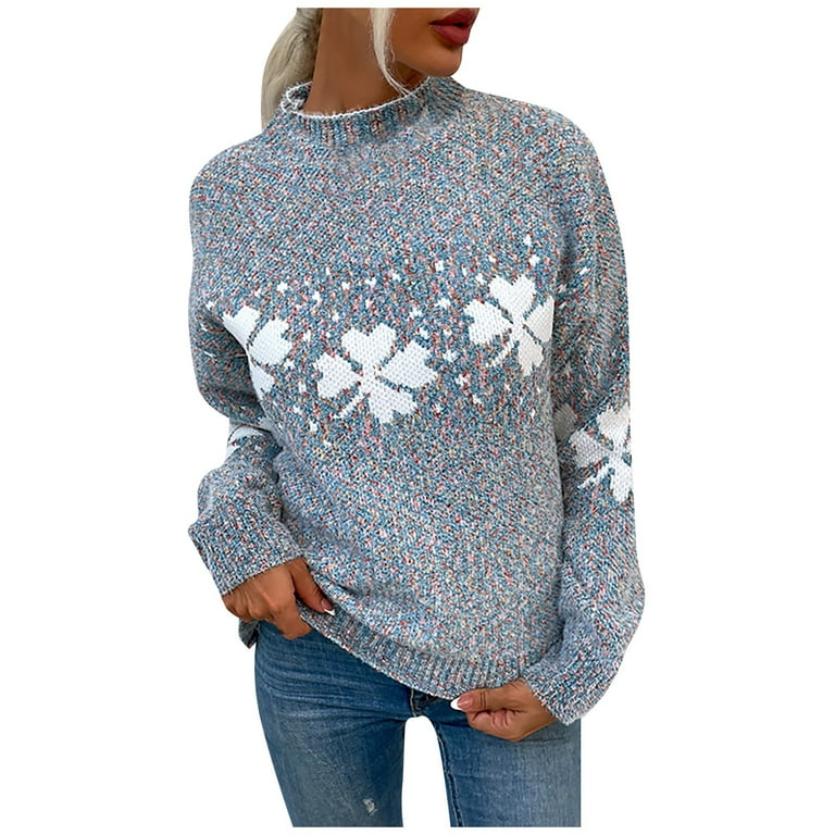 Susanny Woman S Christmas Sweater Christmas Snowflake Long Sleeve