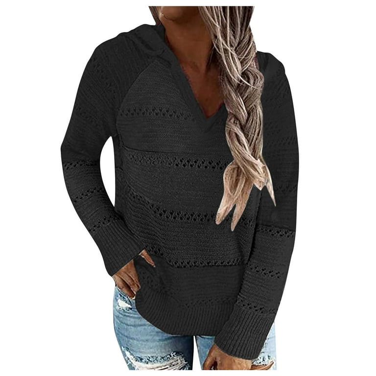 Hooded loose fitting plain sweaters new arrivals