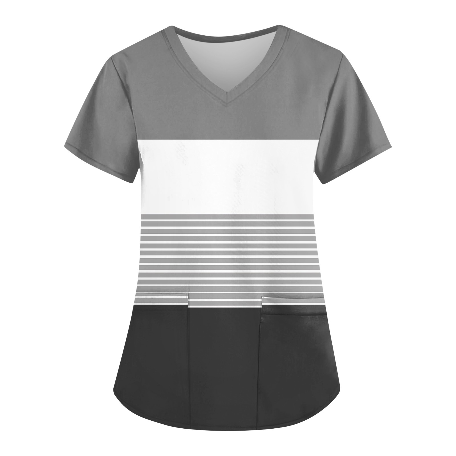 Susanny Women'S Maternity Scrubs Striped Color Block Graphic Print with