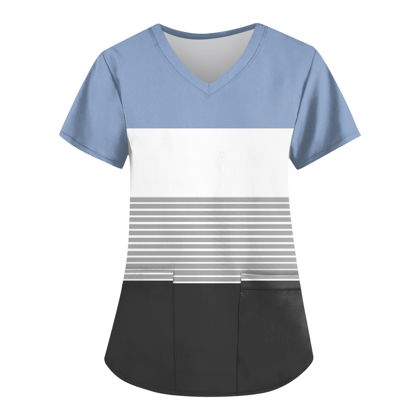 Susanny Women'S Maternity Scrubs Striped Color Block Nurse Uniform