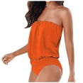 thumbnail interactive-video image 1 of Holipick Women's Strapless One Piece Swimsuit - Tummy Control Bandeau Bathing Suit With Ruched Design 1 of 8