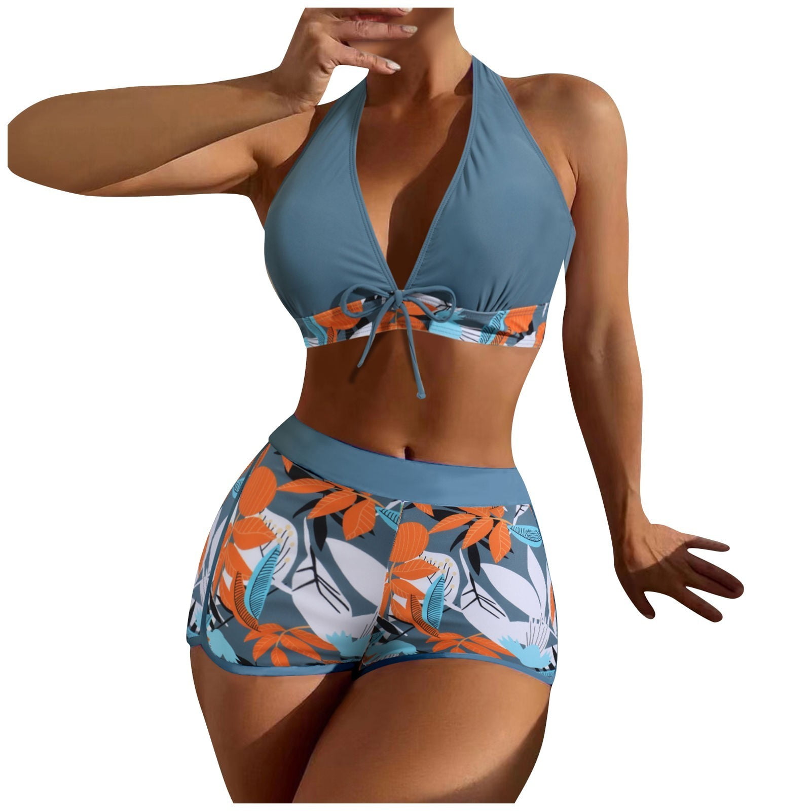 Top and Shorts Swim Bikini Set.