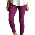 thumbnail image 1 of Susanny Women's Plus Size Stretch Jegging Pull On Pleated Jeans Denim Legging Purple M, 1 of 4