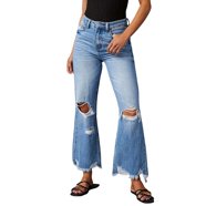 Short Jean Femme Mudd Taille Haute Destructuré - Taille 9 (Juniors) - Lavage Clair - Neuf Avec étiquettes