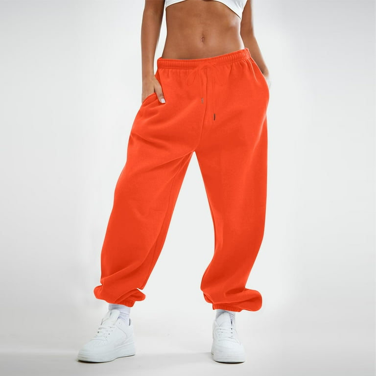 Susanny Women s Sweatpants Cinch Bottom Drawstring Straight Leg with Pockets Elastic Waist High Waisted Sweatpants High Waisted Petite Winter Baggy