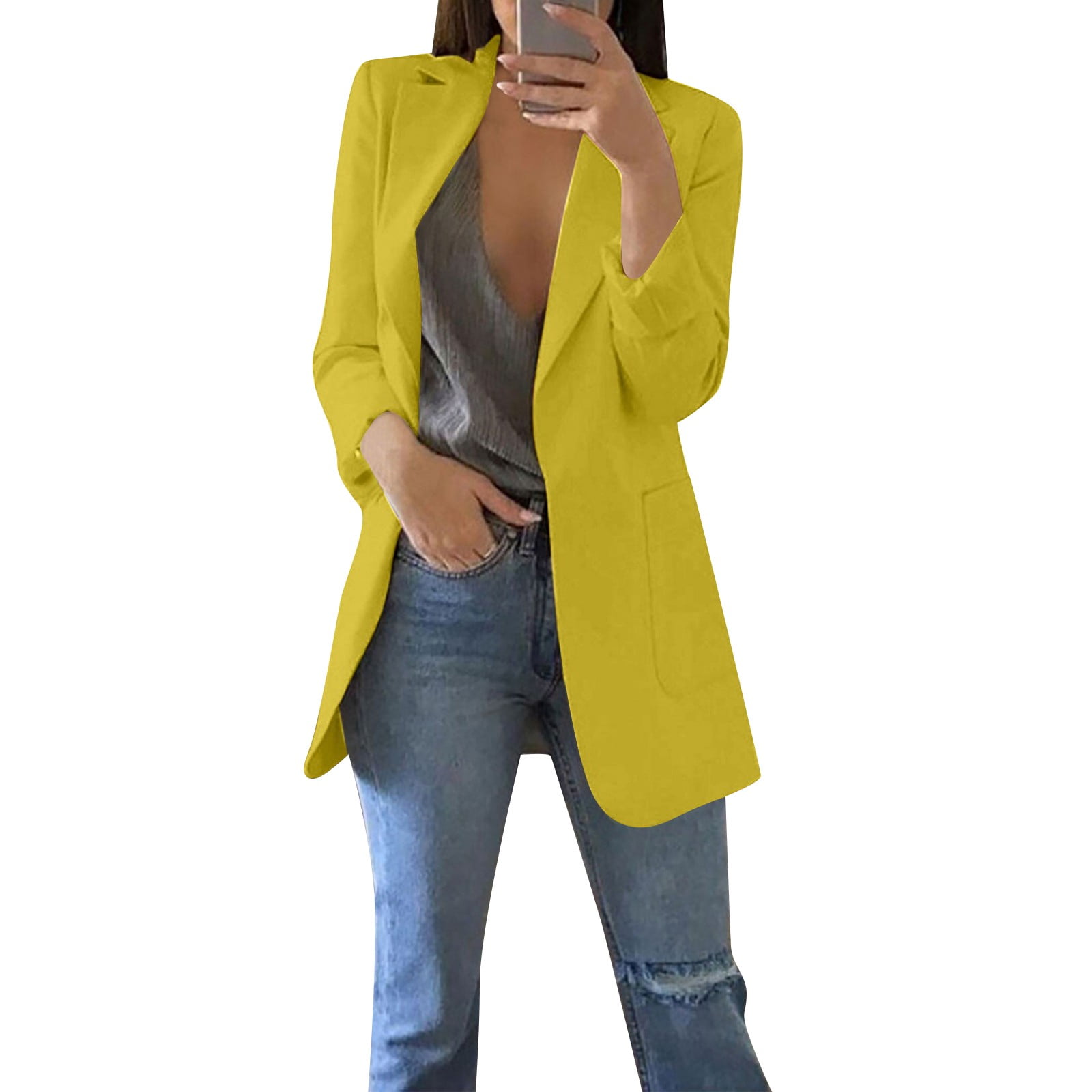 Susanny Womens Casual Blazers Oversized Open Front Cardigan Long Sleeve