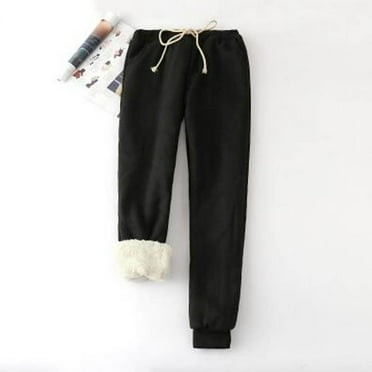 Susanny Womens Cotton Fleece Sweatpants Cinch Bottom Drawstring High Waisted Pockets Straight Leg Elastic Waist Jersey Cotton Sweatpants Winter Tall Jogger Pants Comfy Running Baggy Pants Black 4XL