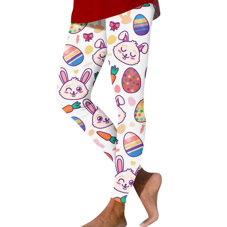 Susanny Womens Easter Leggings Plus Size Bunny Egg Plus Size Rabbit Tummy  Control Yoga Pants Easter Day High Waisted Funny Workout Stretchy Tights  Red