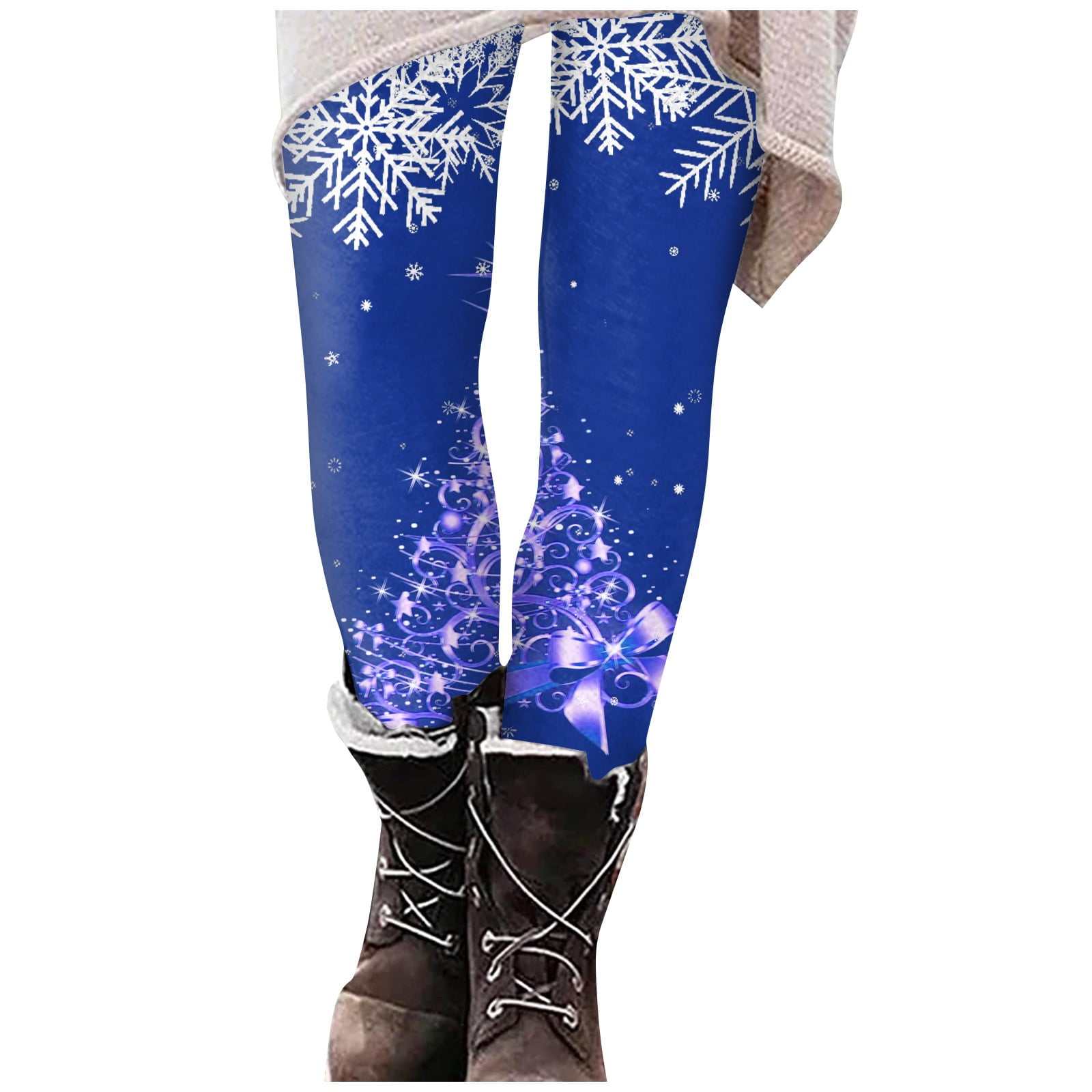 Susanny Womens Leggings Christmas Holiday Funny Workout Womens Elastic Waist Pants Snowflake Tummy Control High Waisted Pajama Tight Women Workout Leggings Dark Purple 3XL Walmart