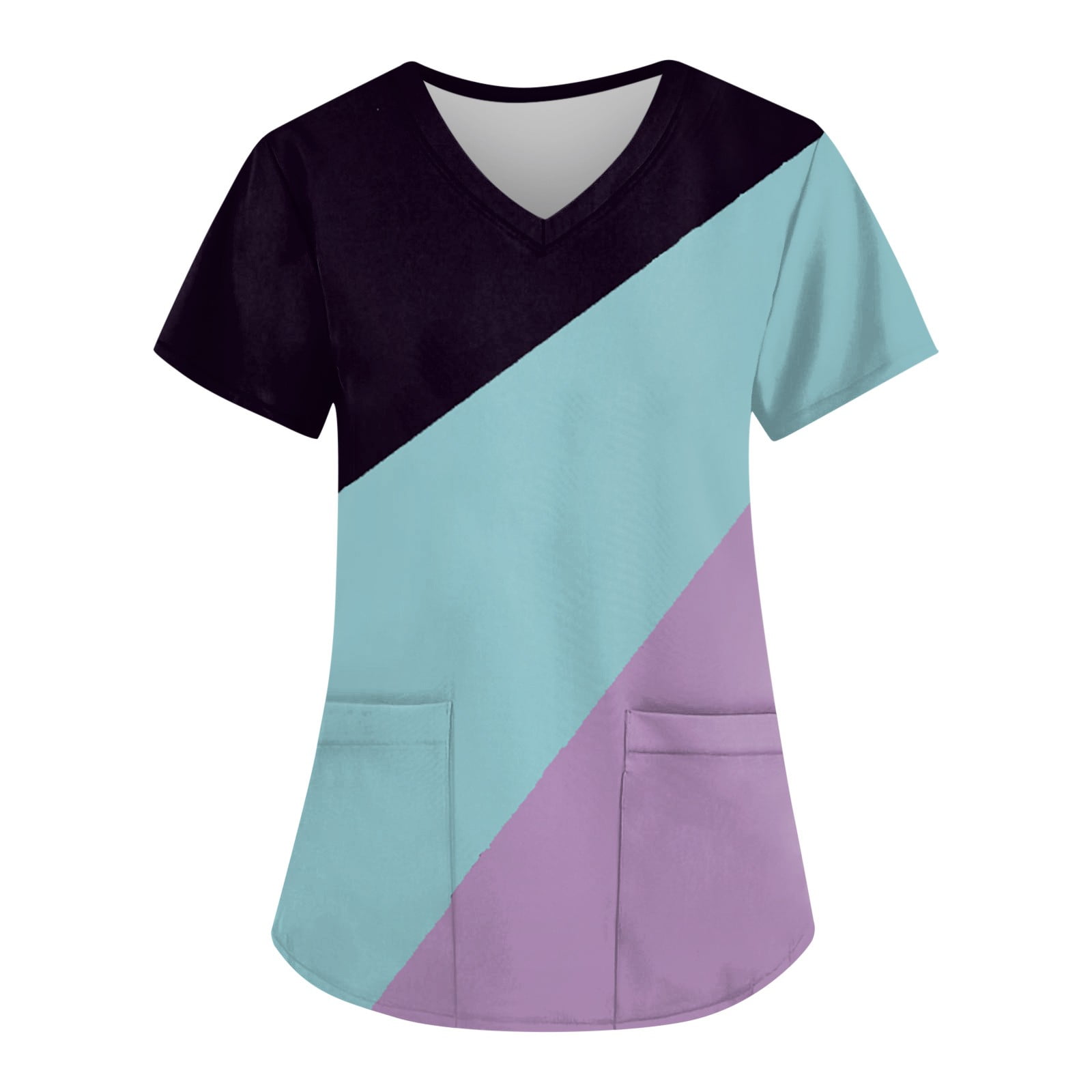 Susanny Womens Maternity Scrubs For Nurses Color Block with Pockets