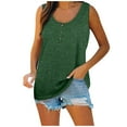 thumbnail image 1 of Susanny Womens Plus Size Tunics On Clearance Henley Flowy Tank Tunic Clothing Button Down Sleeveless Boho Shirts Workout Clothes Green XL, 1 of 7