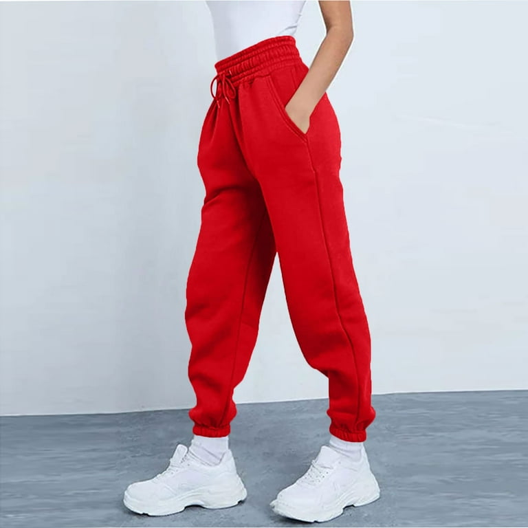 Petite Red Graphic Straight Leg Sweatpants