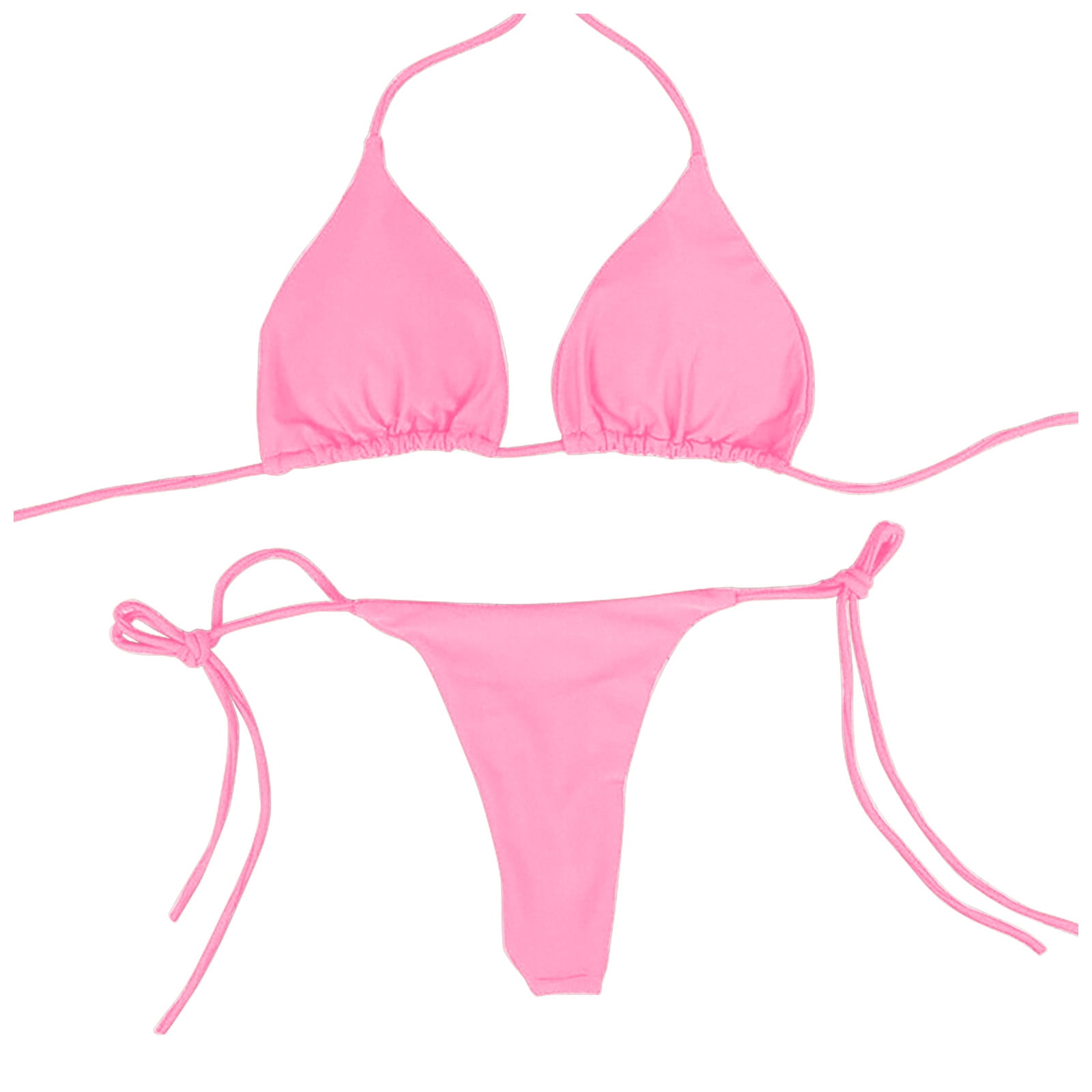 【美品】QUEENS BIKINI ピンク Sサイズ Susanny Womens Triangle Bikini Sets High Cut Tie Side 2