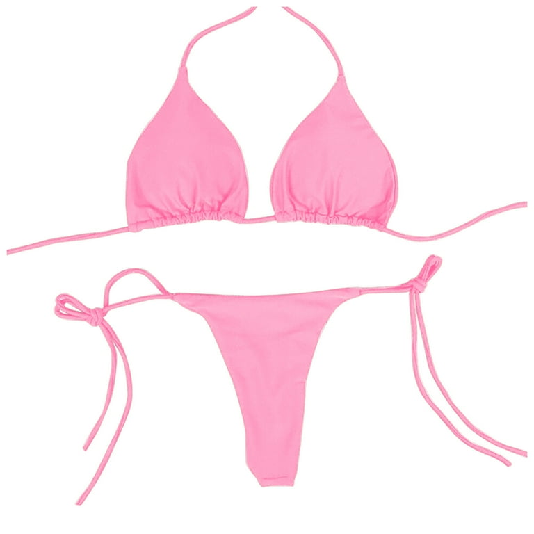 pinkyshake水着spiral merry triangle charm triangle bikini top - Light Pink | Monki WW
