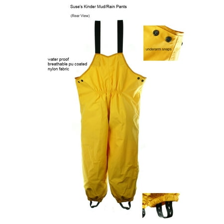 Suse's Kinder Fleece Lined Rain Pants or Overalls for Kids