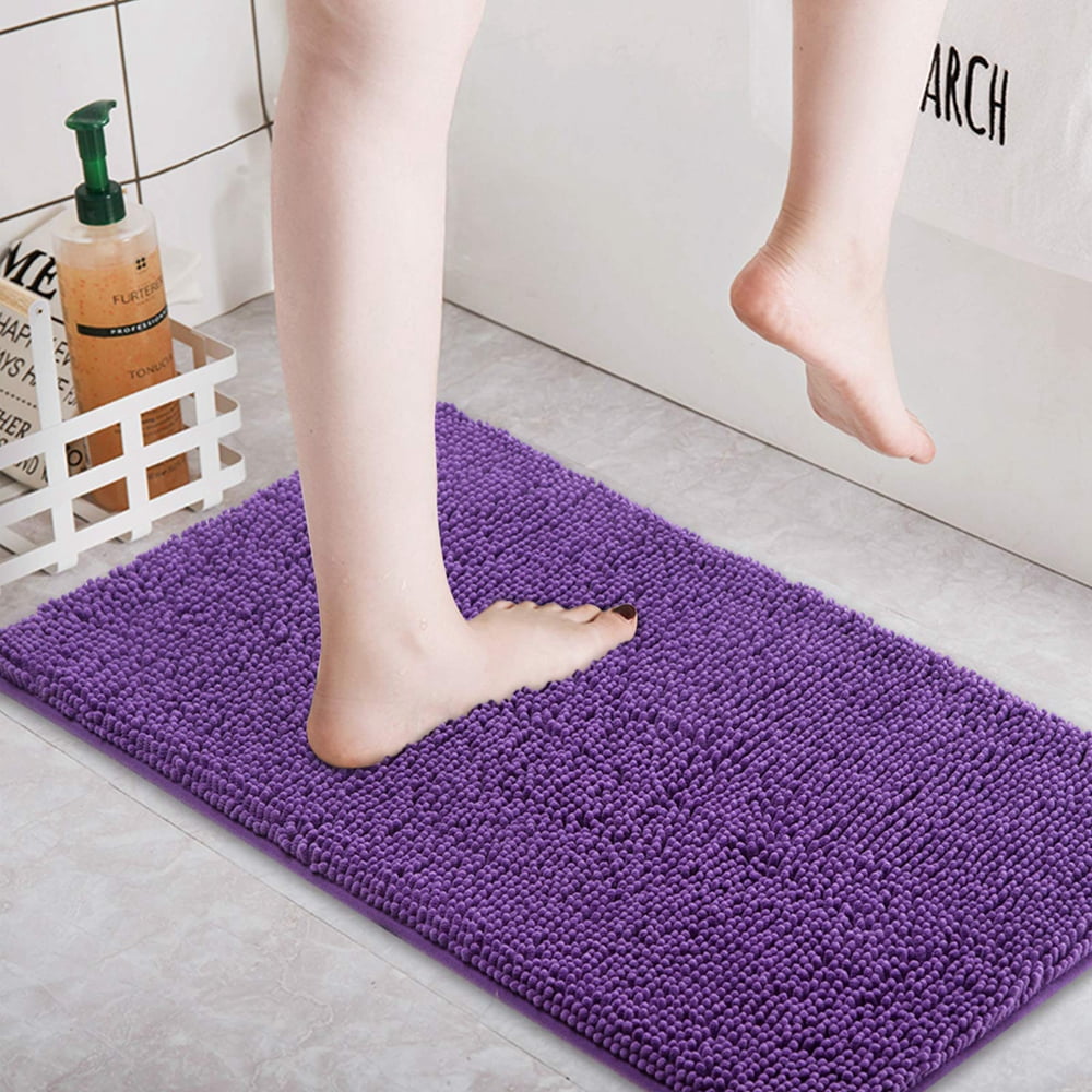 Susenc Plush Purple Polyester Bath Rug, 35