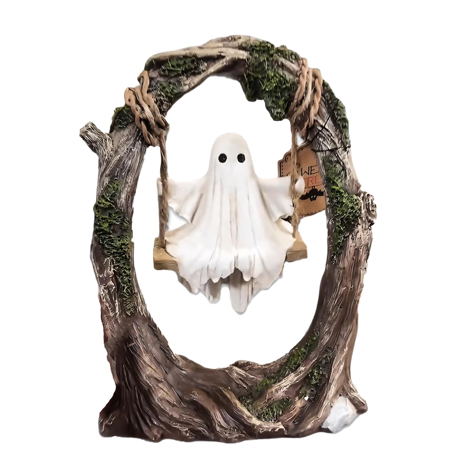 Halloween Decoration Green Ghost with an eye dropping out, climbing from a tombstone