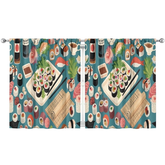 Sushi (50)_15 Curtains-blackout Curtains Bedroom Decor Living Room Darkening Grommet Window Drapes 2 Panels Set 52"x 63"