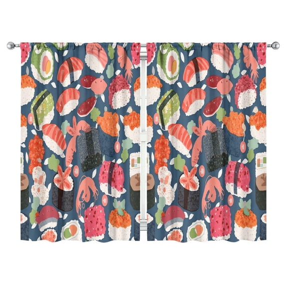 Sushi (66)_18 Curtains-blackout Curtains Bedroom Decor Living Room Darkening Grommet Window Drapes 2 Panels Set 52"x 84"