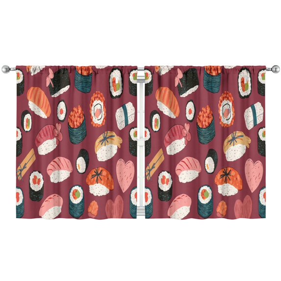 Sushi (67)_37 Curtains-blackout Curtains Bedroom Decor Living Room Darkening Grommet Window Drapes 2 Panels Set 52"x 63"