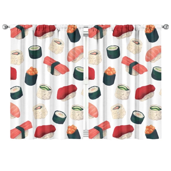 Sushi (71) Curtains-blackout Curtains Bedroom Decor Living Room Darkening Grommet Window Drapes 2 Panels Set 42"x 63"