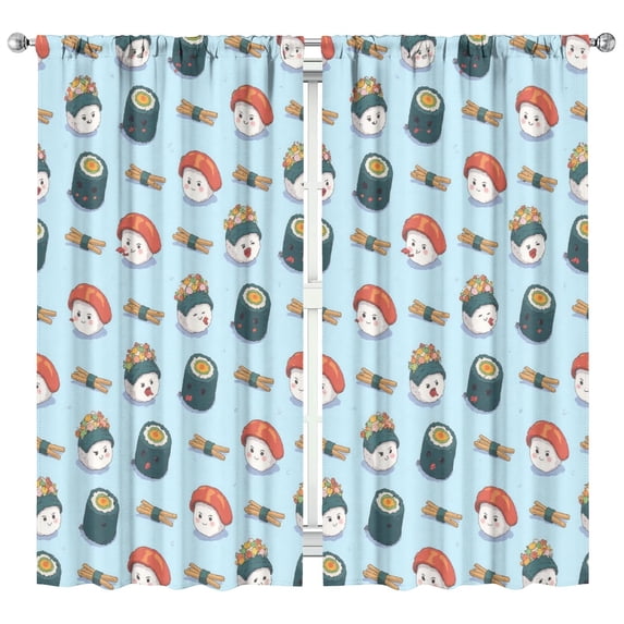 Sushi (75)_16 Curtains-blackout Curtains Bedroom Decor Living Room Darkening Grommet Window Drapes 2 Panels Set 42"x 84"