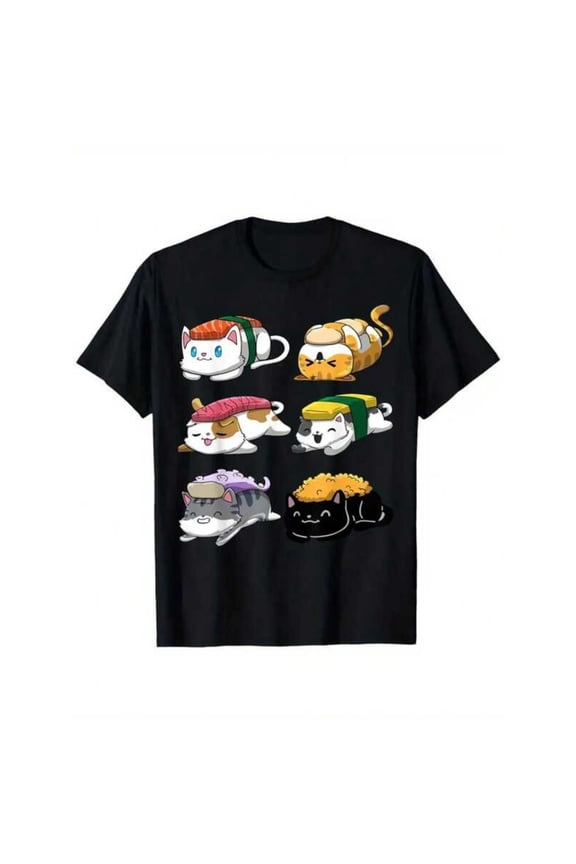 Sushi Anime Tee T-Shirt Gifts For Boys Girls, T-Shirt for Kids Youth, 180gsm, 100% Cotton