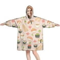 thumbnail image 1 of Sushi Blanket Hoodie Wearable Blanket Hoodie for Adults Sherpa All Patterns Oversized Sweatshirt Blanket with Pockets, 1 of 7