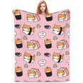 thumbnail image 1 of Sushi Blanket Super Soft Warm Animal Flannel Throw Blankets for Boys Girls Adults Lovers for Couch Sofa Bed Office Gifts 60"x80", 1 of 5
