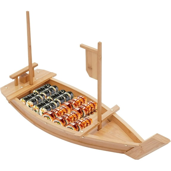 Sushi Boat Serving Tray, 28 Inch Large Size Sushi Tray Serving Boat Plate,Sushi Plate for Restaurant Or Home, Parties, Buffets