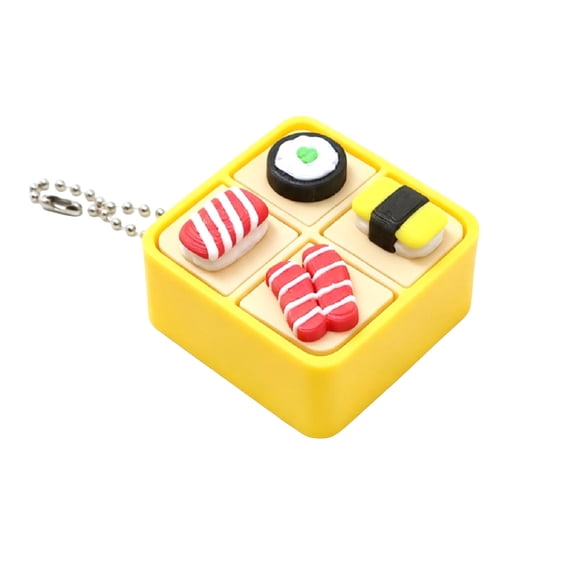 Sushi Box Keychain Toy with Press Buttons, Compact Smooth-Shell Charm ...