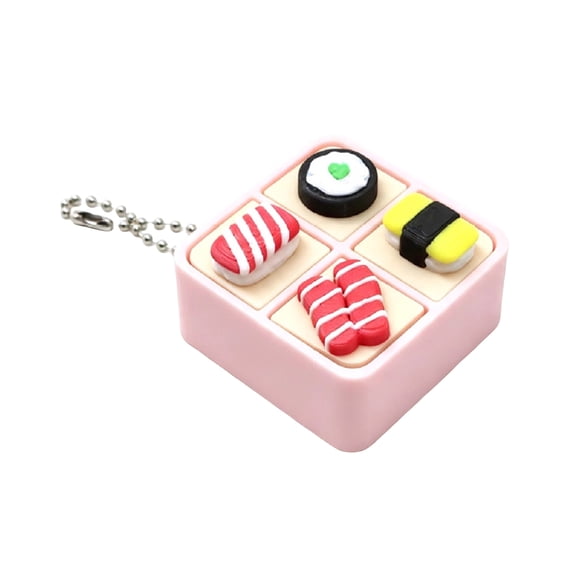 Sushi Box Keychain Toy with Press Buttons, Compact Smooth-Shell Charm ...