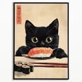 thumbnail image 1 of Sushi Cat Poster: Japanese Kawaii Kitchen Decor, Unframed Canvas 8x10in, 1 of 4
