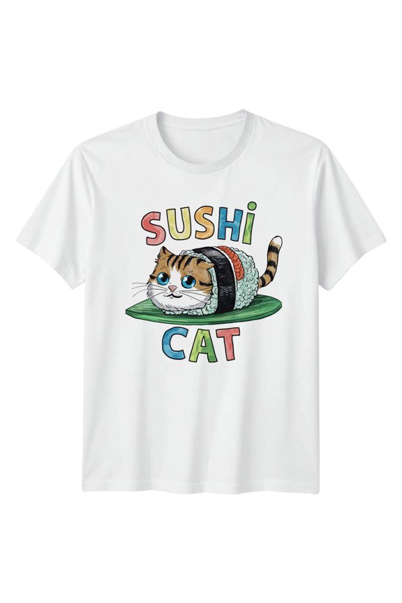 Sushi Cat Pun Graphic Kitten Lover T-Shirt