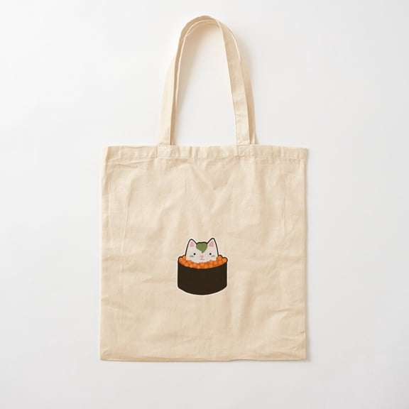 Sushi Cat Roll Cotton Tote Bag Canvas Tote Bag, Family Gift For Mother, Her