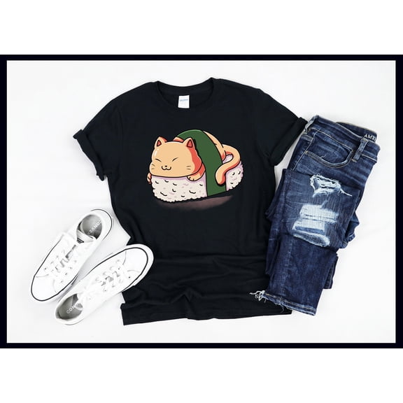 Sushi Cat Shirt | This Is How I Roll Sushi Rolls | Funny Japanese Food Gift For Cat Lovers | T-Shirt | Tank Top | Sweatshirt | Hoodie
