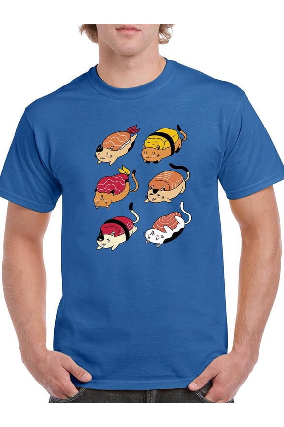 Sushi Cats T-Shirt Men -Smartprints Designs, Male x-Large