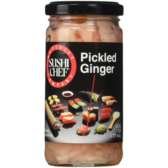 Sushi Chef Pickled Ginger, 6-Ounce Bottle (Pack of 12)