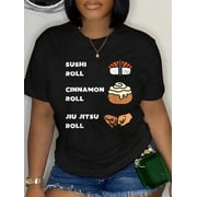 Sushi Cinnamon Jiu Jitsu Roll Funny BJJ Sports Foodie Gift T-Shirt