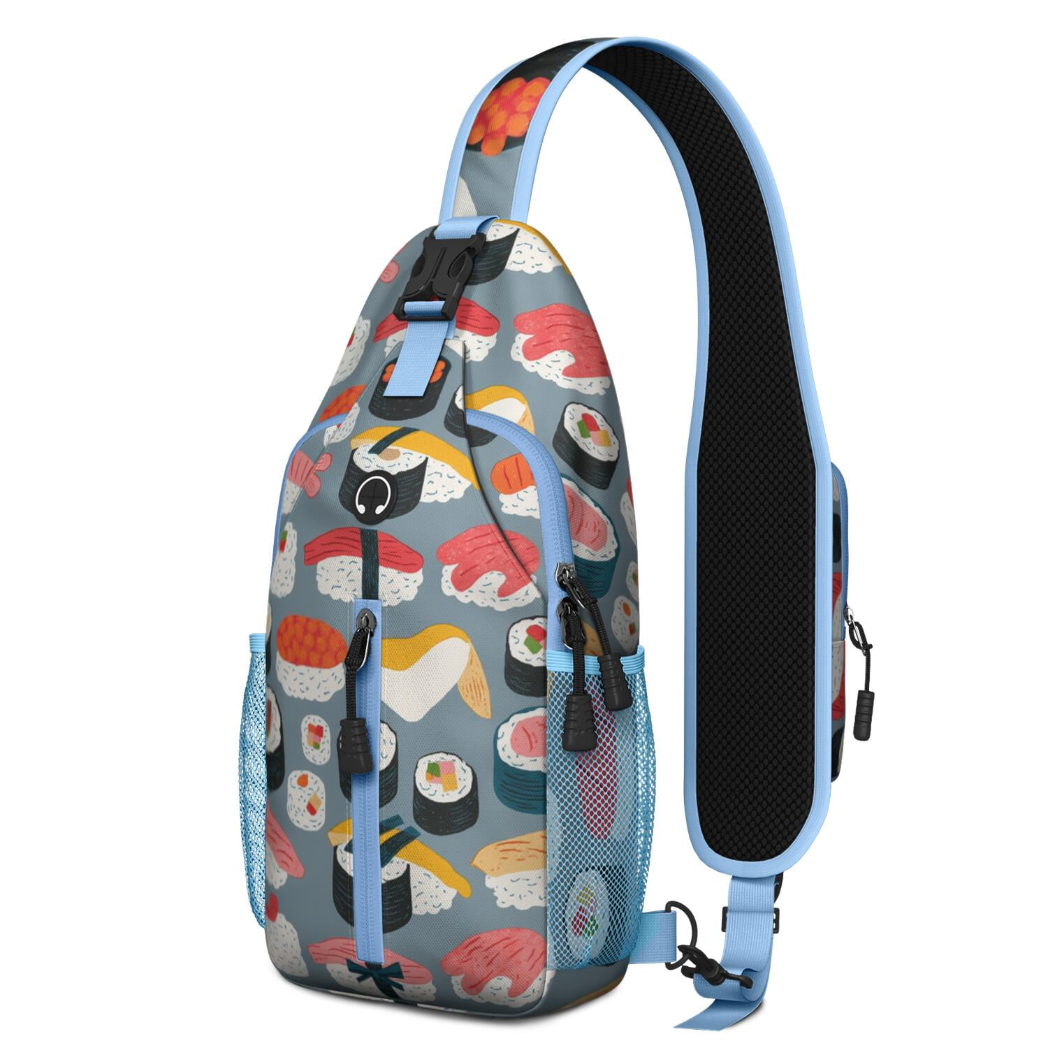 Sushi Crossbody Sling Bag for Women Men Hiking Sling Backpack Backpack Purse for Traveling Office Small Travel Backpack Gym Sports Travel Hiking Daypack
